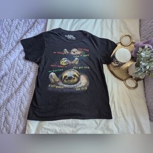 2010s Meme Black Sloth Galaxy T Shirt
